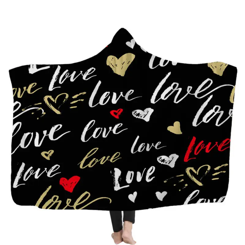 hooded blanket black
