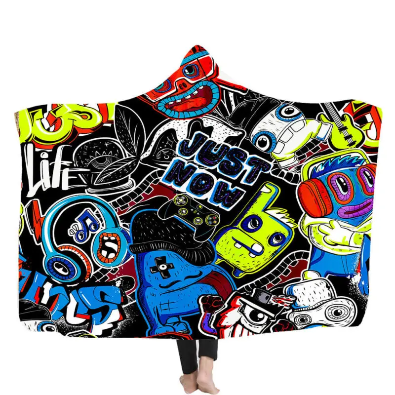 teddy fleece hooded blanket
